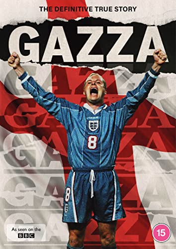 DVD cover for "Gazza," featuring Paul Gascoigne in an England jersey.