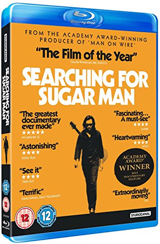 Blu-ray cover for documentary "Searching For Sugar Man" featuring Sixto Rodriguez.