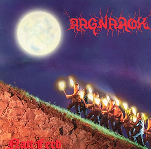 Blue album cover with a full moon, silhouetted figures holding torches.