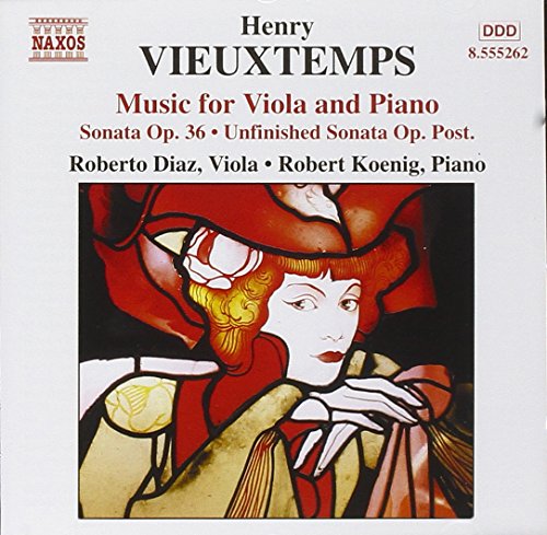 CD cover for Vieuxtemps’ viola and piano music, featuring portrait art.