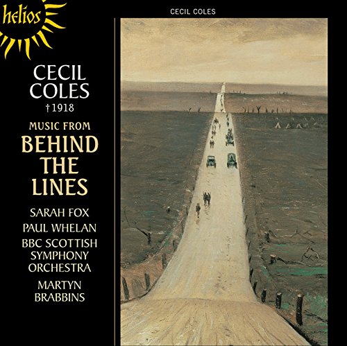 "CD cover with a painting of a road and military vehicles."