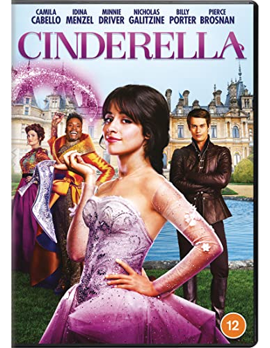 Cinderella" DVD cover featuring Camila Cabello in a ballgown with cast members.