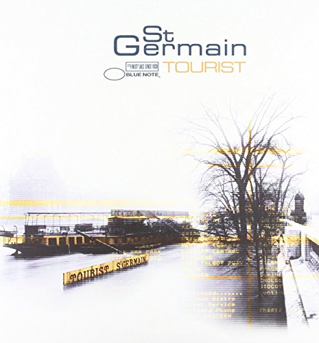 "Album cover for 'St Germain - Tourist' featuring a stylized riverside scene with bare trees."
