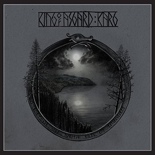 Dark gray album cover with black and white landscape scene in an ornate frame.