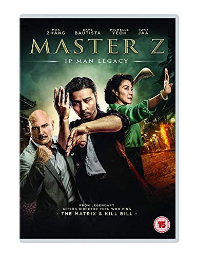 DVD cover art for Master Z: Ip Man Legacy featuring three martial arts actors.