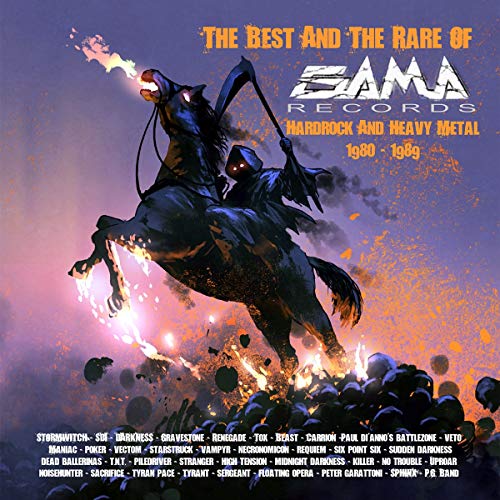 CD cover: skeletal rider on a horse with fiery, dark fantasy art.