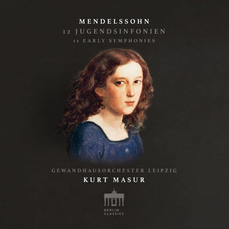 CD cover: portrait of Felix Mendelssohn, conductor Kurt Masur, orchestra name.