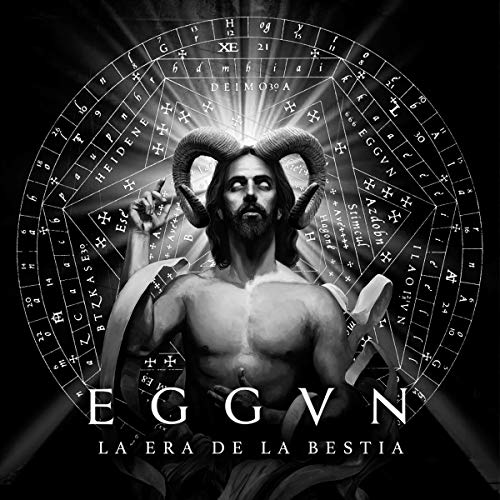 CD cover: horned figure with symbols and text "Eggvn - La Era De La Bestia".