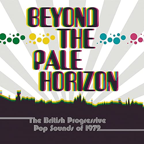 Album cover with colorful text, radiating lines, and a dark cityscape.