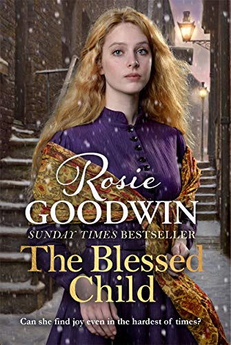 Book cover featuring a woman in a purple dress on snowy stairs.