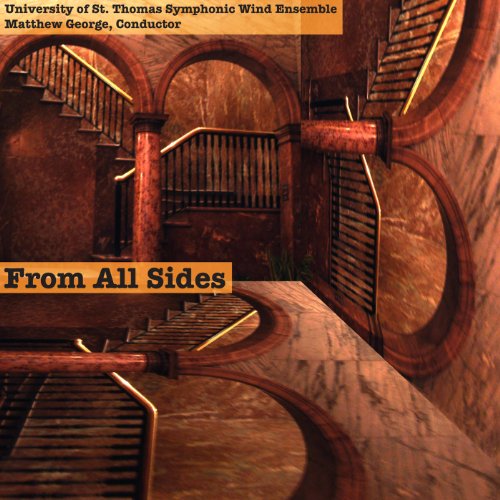 CD cover: grand staircase in a building, text “From All Sides”.