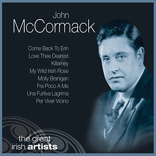 "CD cover featuring a black-and-white portrait of John McCormack with song titles listed."