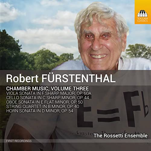 CD cover featuring portrait of Robert Fürstenthal and musical notation.