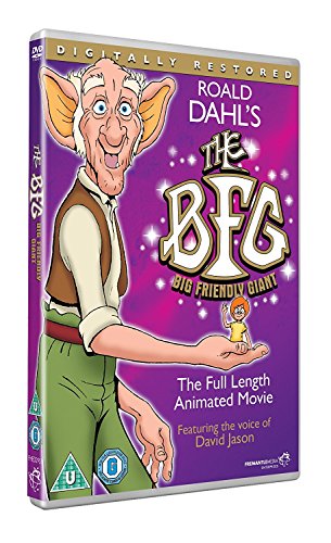 DVD cover for “The BFG” featuring a giant and a small girl.