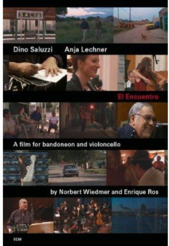 DVD cover for "El Encuentro" film, featuring a collage of photos and musicians' names.