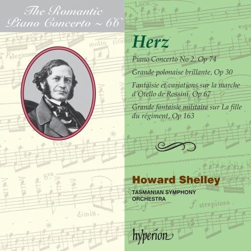 CD cover with portrait of man and musical notes, featuring text about piano concerto.
