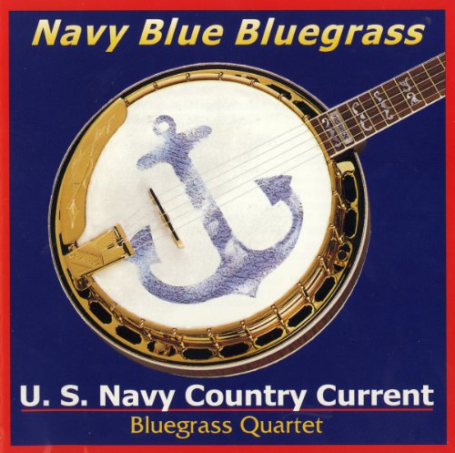 "Album cover featuring a banjo with an anchor on a blue background."
