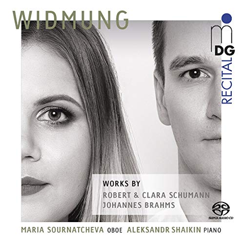 CD cover featuring portraits of a woman and man, text “Widmung”.