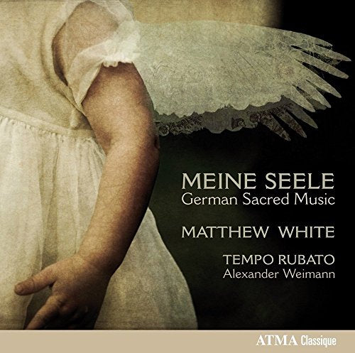"CD cover featuring a child angel with white dress and lace wing."