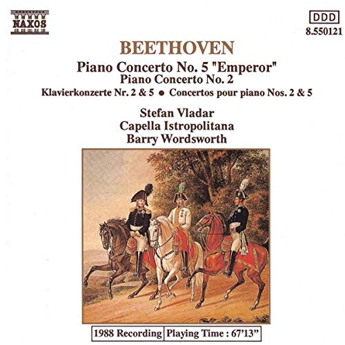 CD cover for Beethoven piano concertos featuring a historical equestrian painting.
