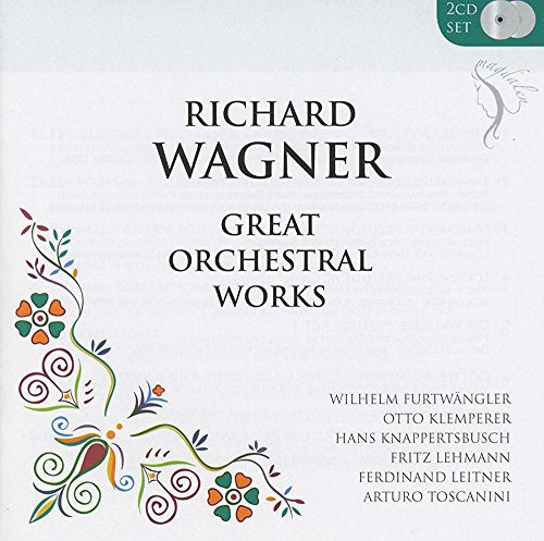 CD case for Richard Wagner’s “Great Orchestral Works” with floral design.