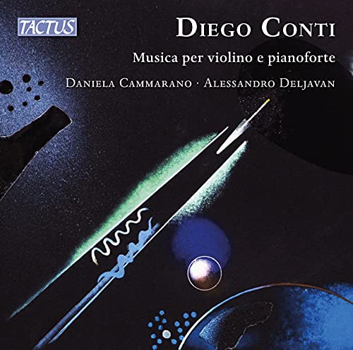 CD cover with violin and planet artwork, featuring "Diego Conti" and artist names.