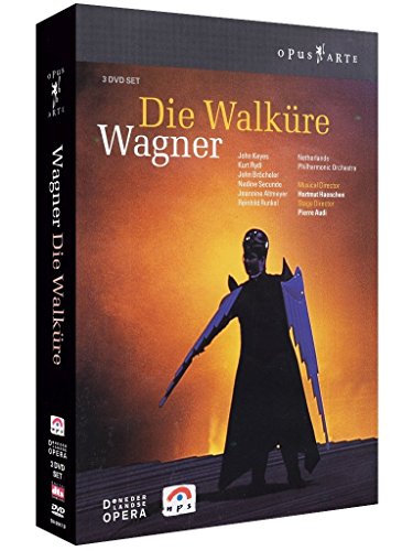 DVD case for "Die Walkure Wagner" featuring a warrior in black armor and holding a sword.