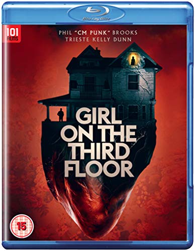 Girl on the Third Floor" Blu-ray cover with a spooky house and figure.