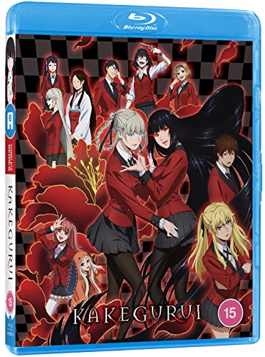 Blu-ray case for anime *Kakegurui*, featuring character art and a barcode.