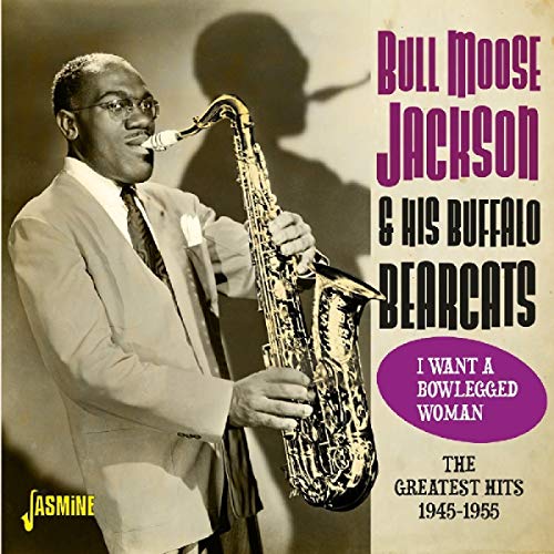 Album cover featuring a man playing saxophone with text and purple accents.