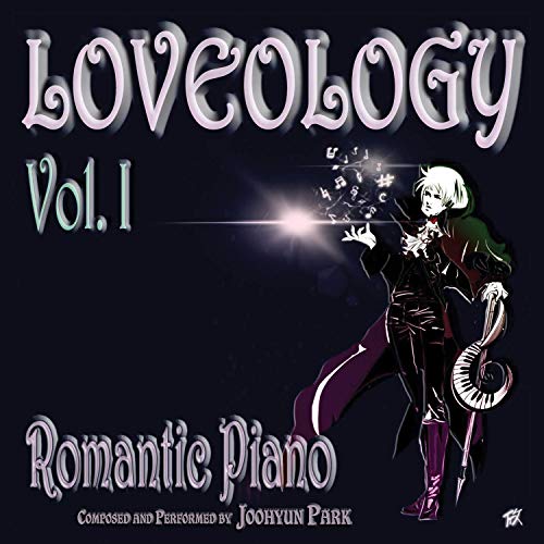 CD cover: illustrated figure with piano, text āLoveology Vol. Iā.