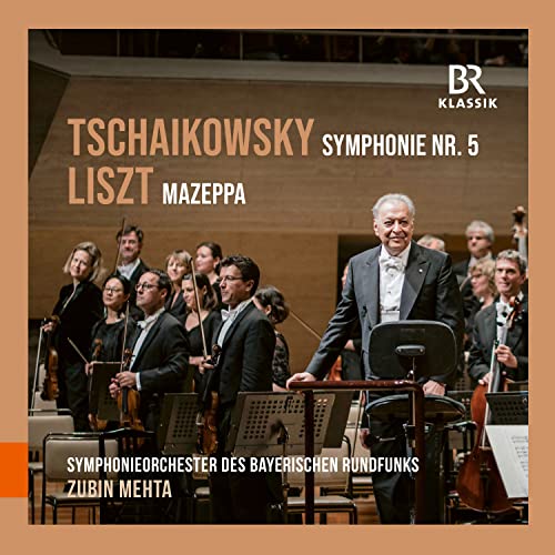 CD cover featuring orchestra conductor Zubin Mehta and text: Tchaikovsky, Liszt.