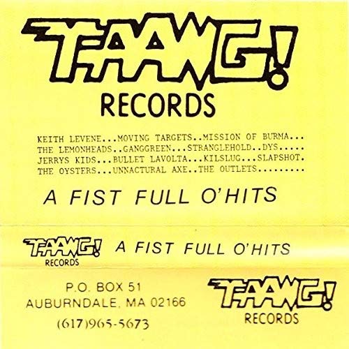 A vinyl record cover with "FAWG!" and "A Fist Full O'Hits" text on a beige background.