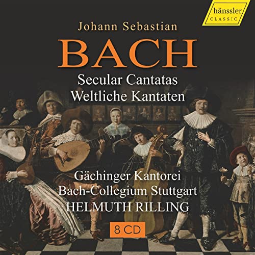 CD cover for Bach’s Secular Cantatas featuring a Baroque painting.