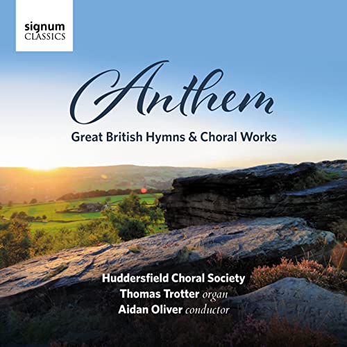 CD cover for “Anthem” featuring a landscape and choral society details.