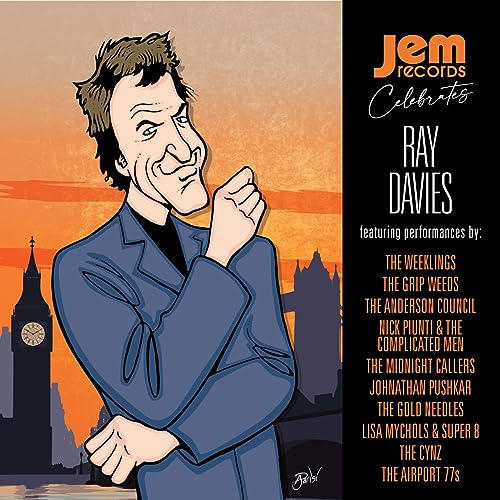 Album cover: Cartoon of Ray Davies with Big Ben in the background.
