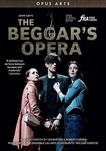 DVD cover for "The Beggar's Opera" with three actors against a black background.