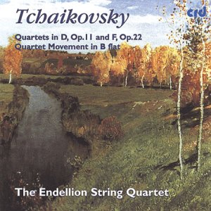 CD cover depicting a winding river and autumn trees, Tchaikovsky quartets.