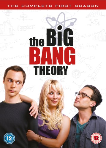 "The Big Bang Theory" DVD cover featuring three main characters and title in bold.