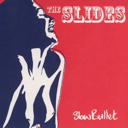 "Album cover with red and blue background, white silhouette, and stylized text."