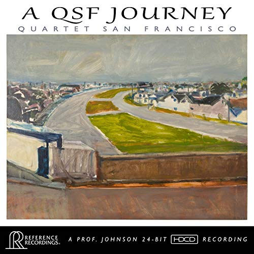 CD cover: painted landscape with a road and distant city.