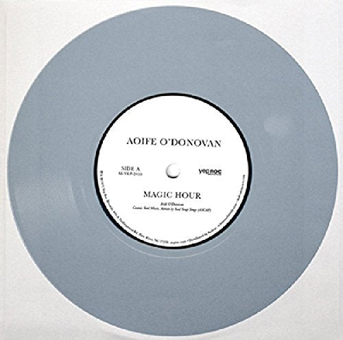 Gray vinyl record with white label reading "Aoife O'Donovan - Magic Hour.