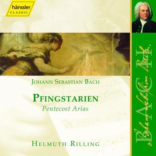 "CD cover featuring an angel and portrait of Johann Sebastian Bach."