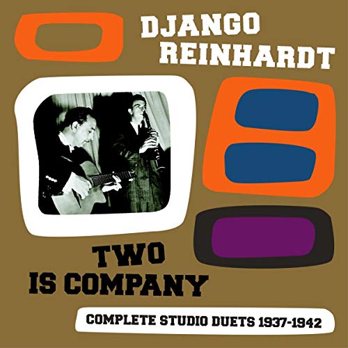 CD cover for Django Reinhardt’s “Two Is Company” with a black and white photo.