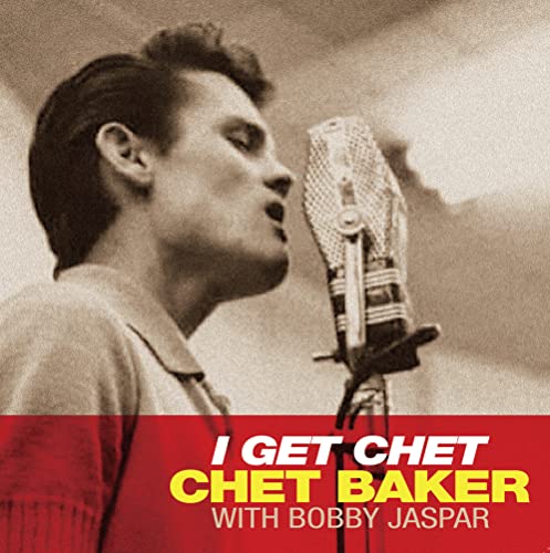 Chet Baker singing into a vintage microphone on album cover.