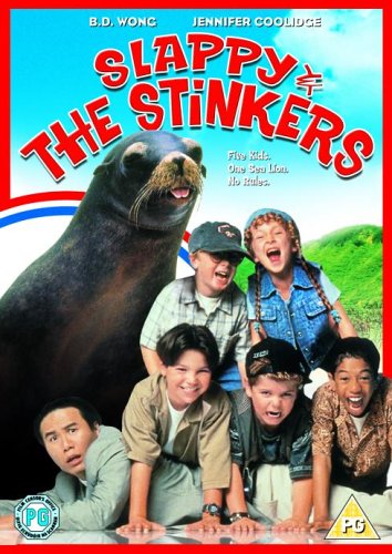 DVD cover featuring a sea lion and five children laughing, with title text above.