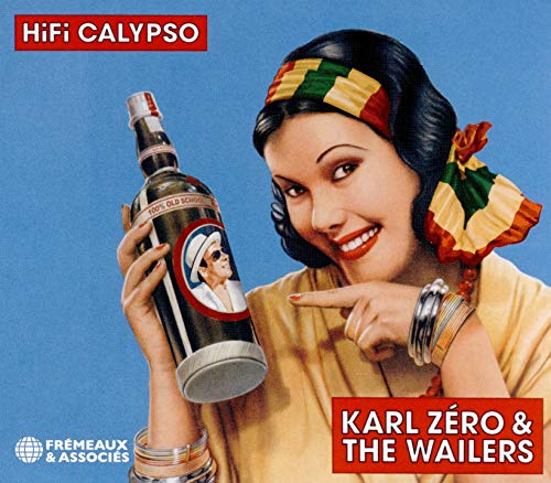 CD cover: woman with bottle, pointing, and text "Hifi Calypso" and "Karl Zero".