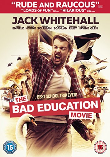 DVD cover for "Bad Education" featuring Jack Whitehall and chaotic scenes.