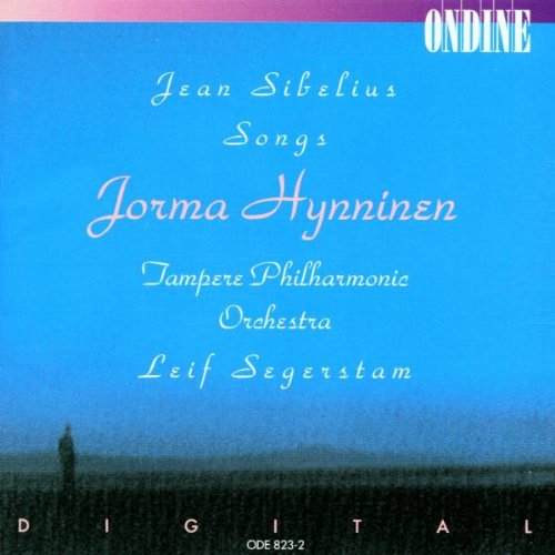 "CD cover with blue sky, dark landscape, and white text listing 'Jean Sibelius Songs'."