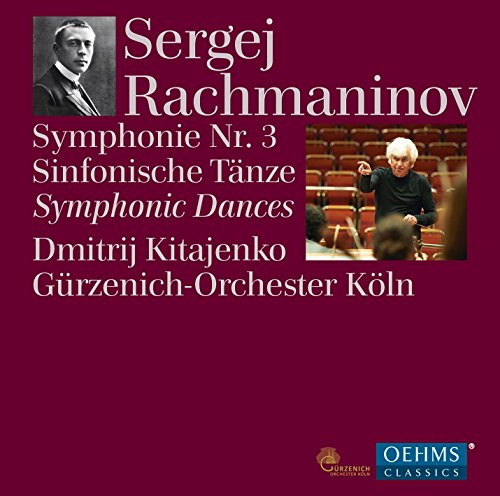 Rachmaninov Symphony No. 3 CD cover with portraits of composers and conductor.